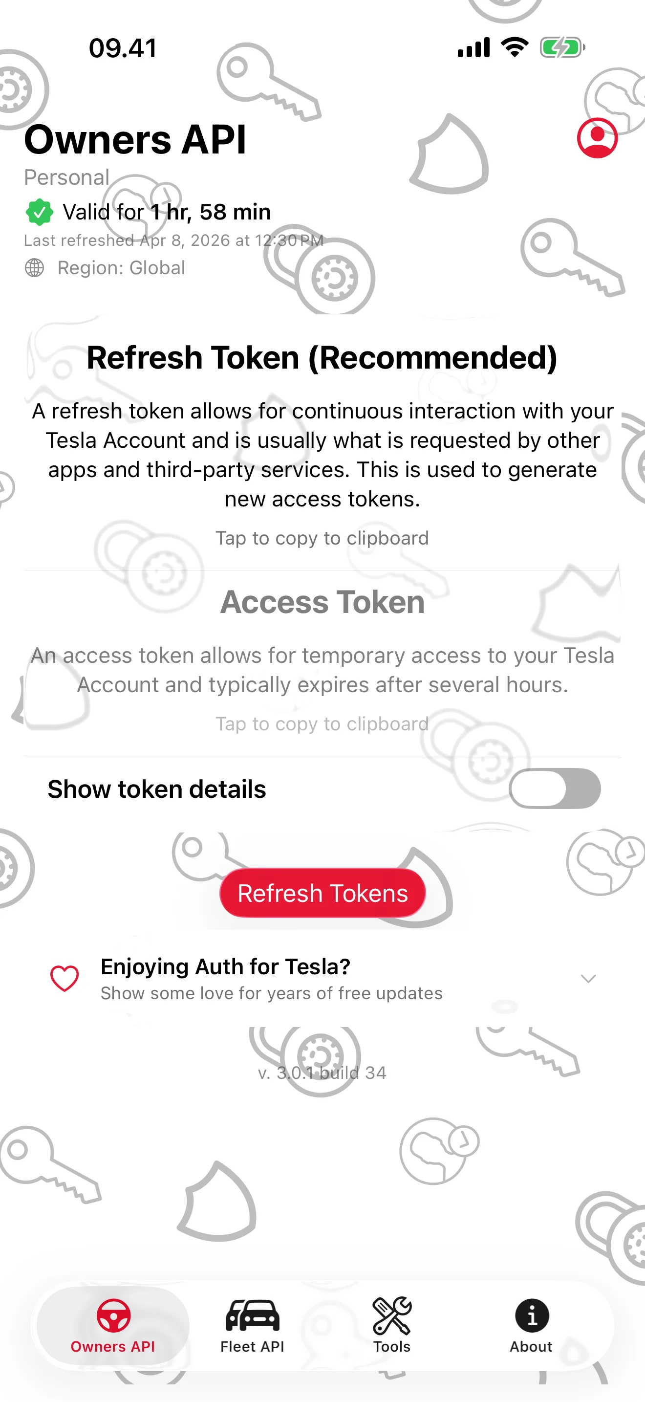 Auth for Tesla iPhone