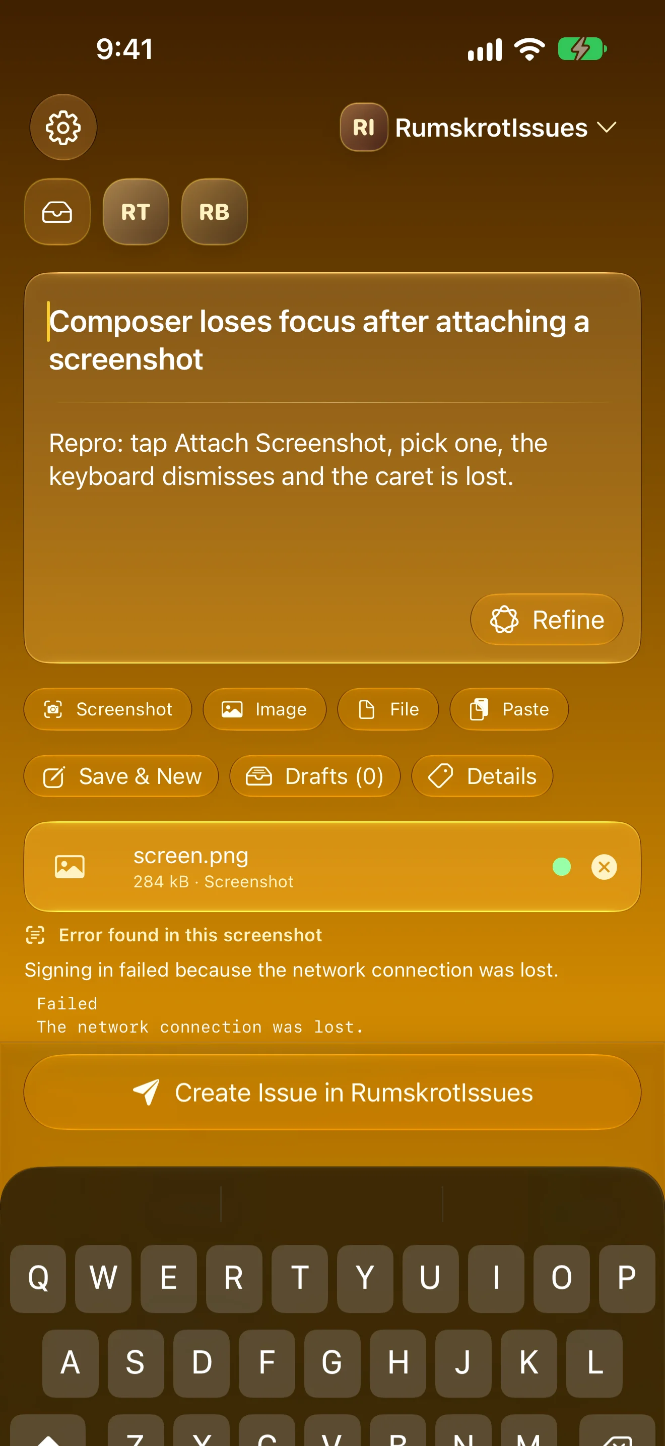 Rumskrot Issues iPhone