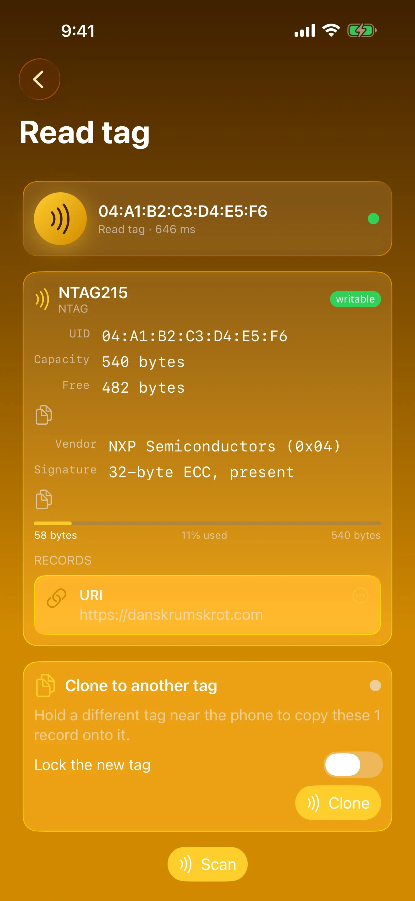 Read Tag Fingerprint