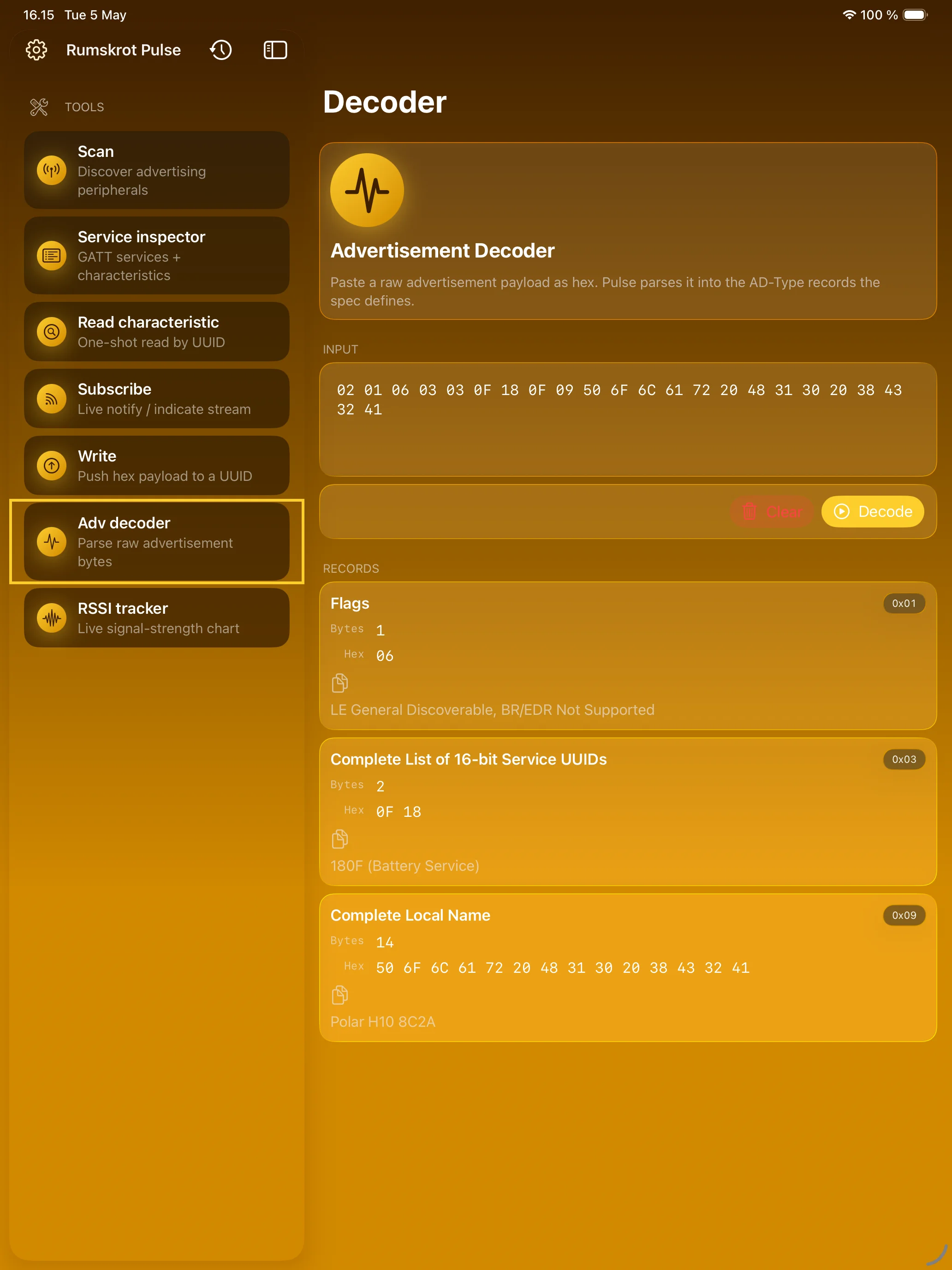 iPad - Advertisement Decoder